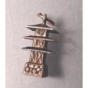 Vintage Sterling Pagoda Charm Japanese